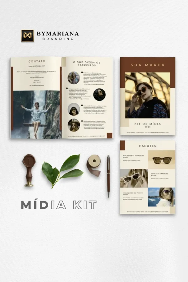 Mídia Kit - Marrom Couro